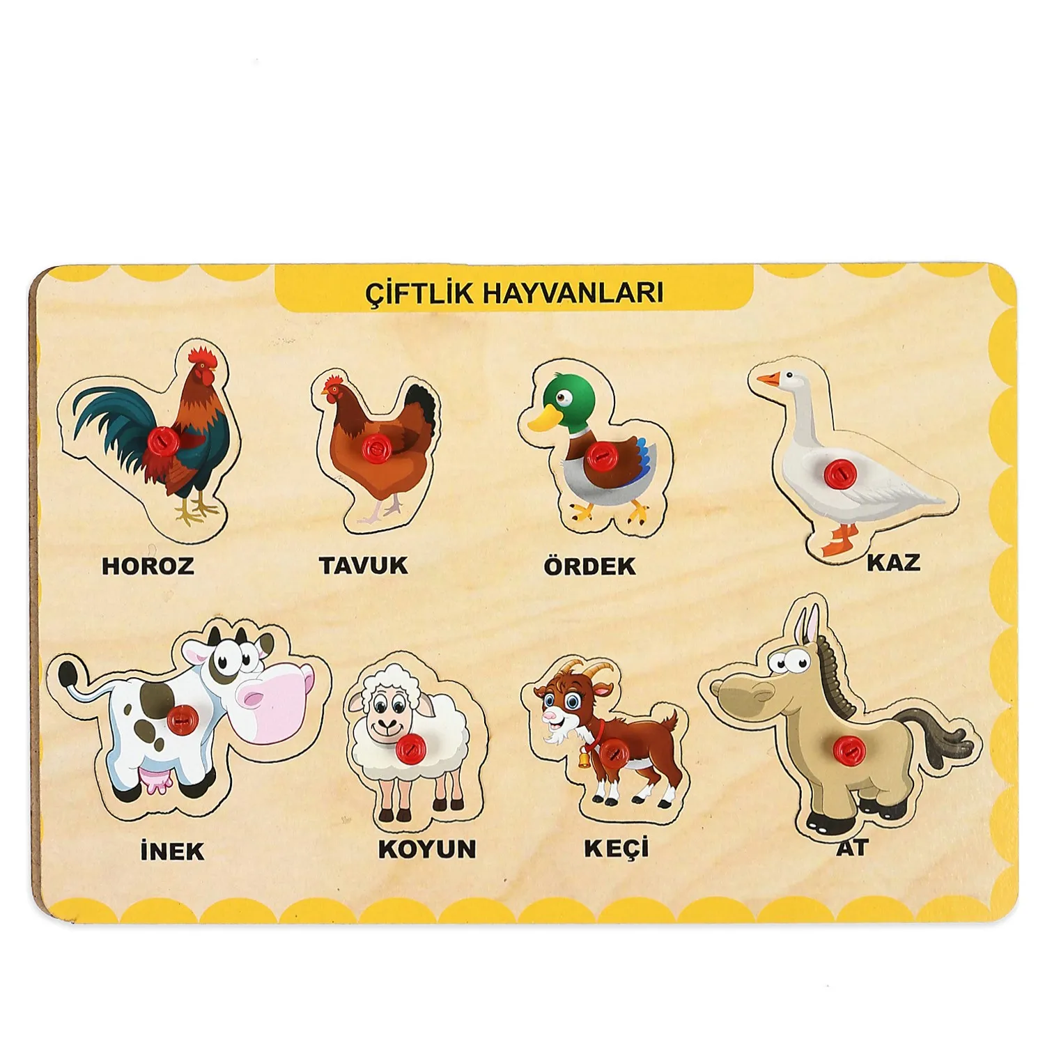 Деревянная ручка образовательная головоломка ферма Животные подарок тренер