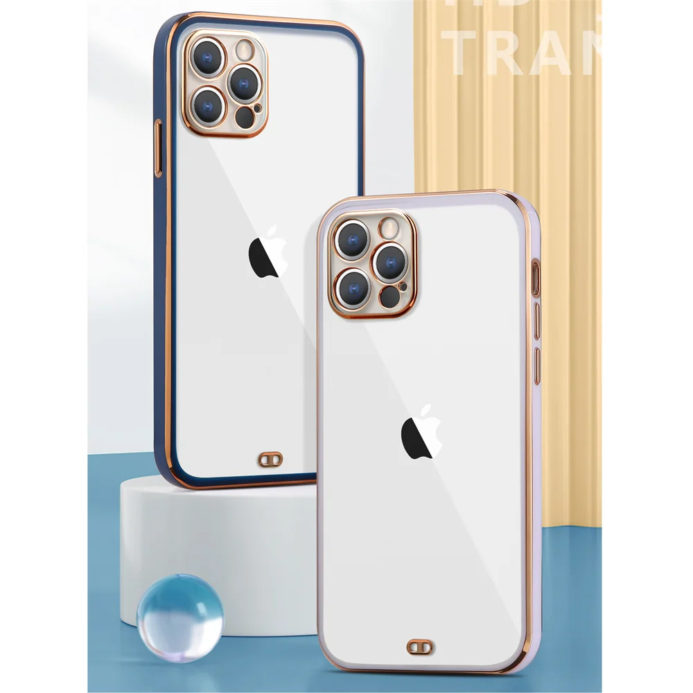 

Solid Plating Lens Protection Phone Case For iPhone 12 11 Pro Max X XR XS Max 7 8 6 6s Plus SE 3 2022 13 Pro Max Soft Cover Case
