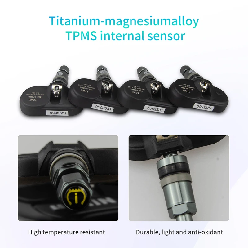 Easyguard Солнечная энергия перезаряжаемый автомобильный TPMS монитор давления в шинах с 4 внутренними датчиками поддержка PSI или BAR