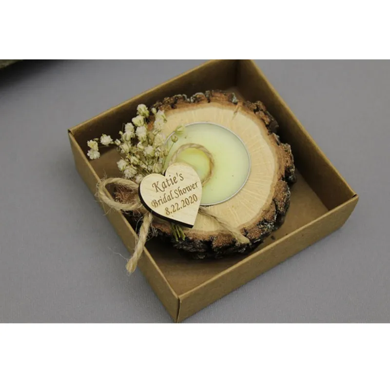 10 шт на заказ деревенские Свадебные вечерние подарки для гостей Деревянные