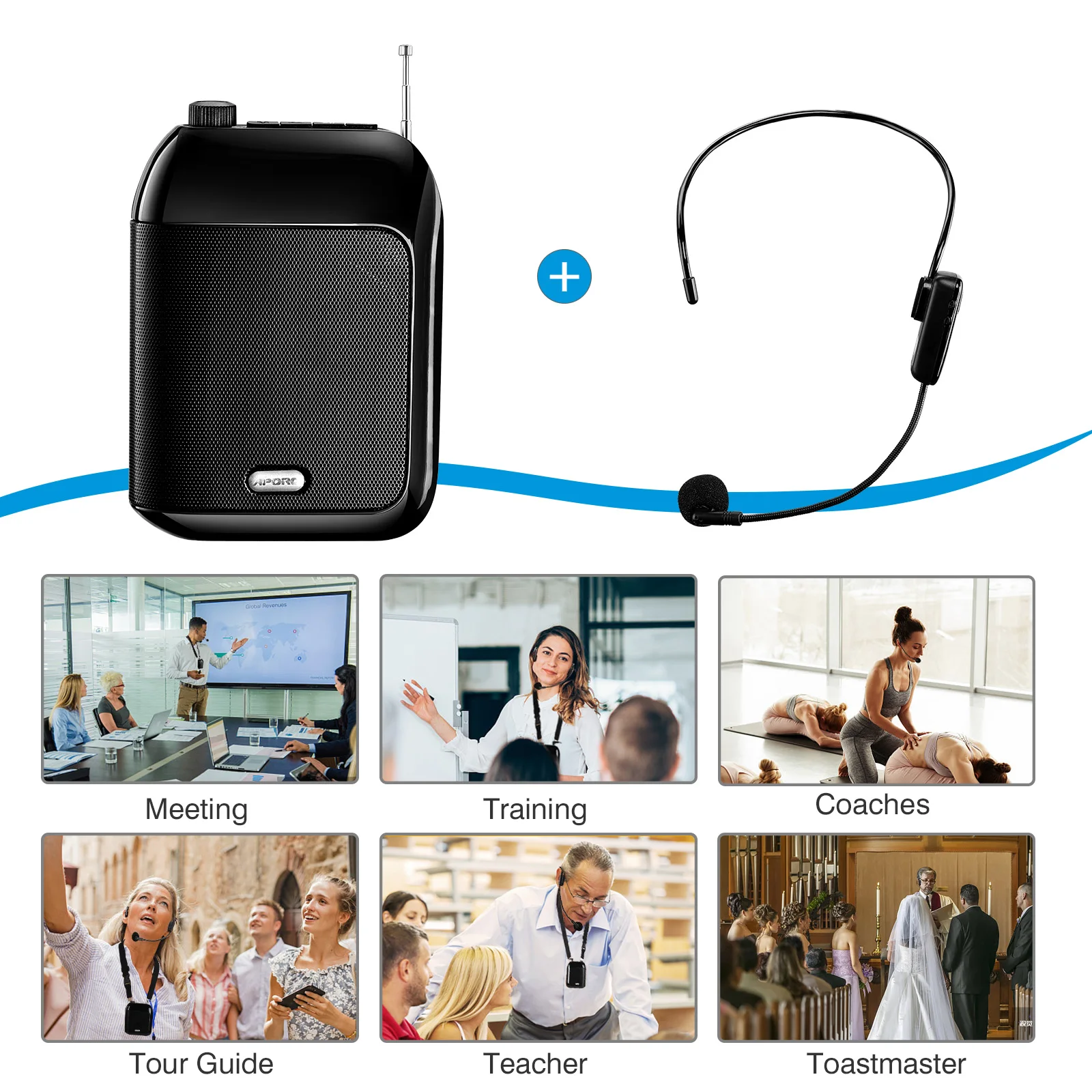 Bluetooth UHF беспроводной усилитель голоса портативный для преподавания лекций турне