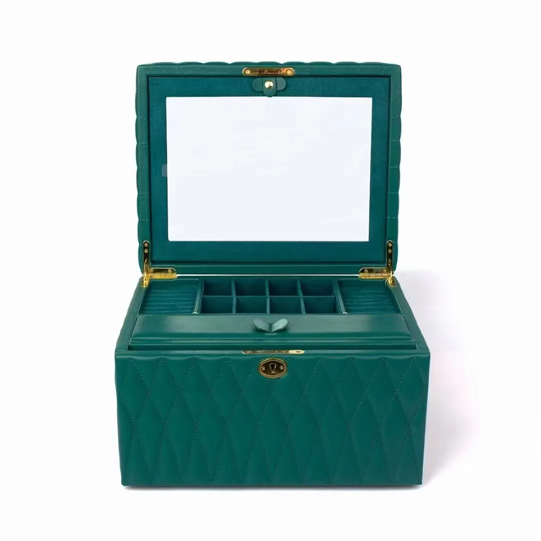 The Flower Girl Bridesmaids Maid Of Honor Mother's Day Gold Frame Glass Jewelry Gift Box Storage Organizer