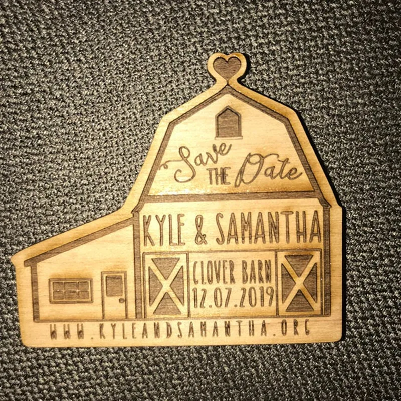 Деревянные сувениры в рустикальном стиле для вечеринки деревянный магнит форме