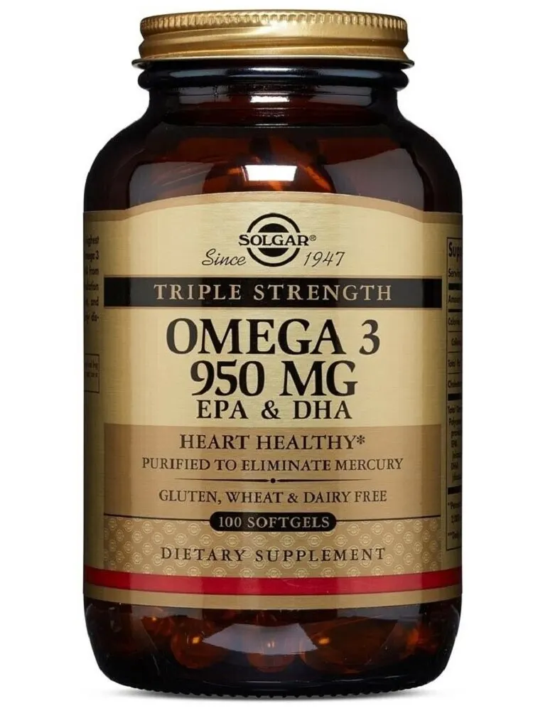 

Solgar Triple Strength Omega 3 950 mg 100 Softgels Fish oil Epa Dha