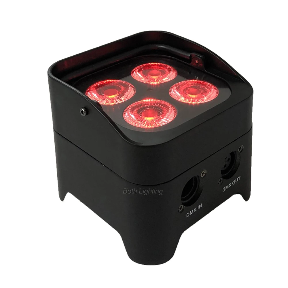 DJ подсветка беспроводной DMX 4*18 Вт RGBWA UV 6в1 светодиодный мини-аккумулятор с пультом