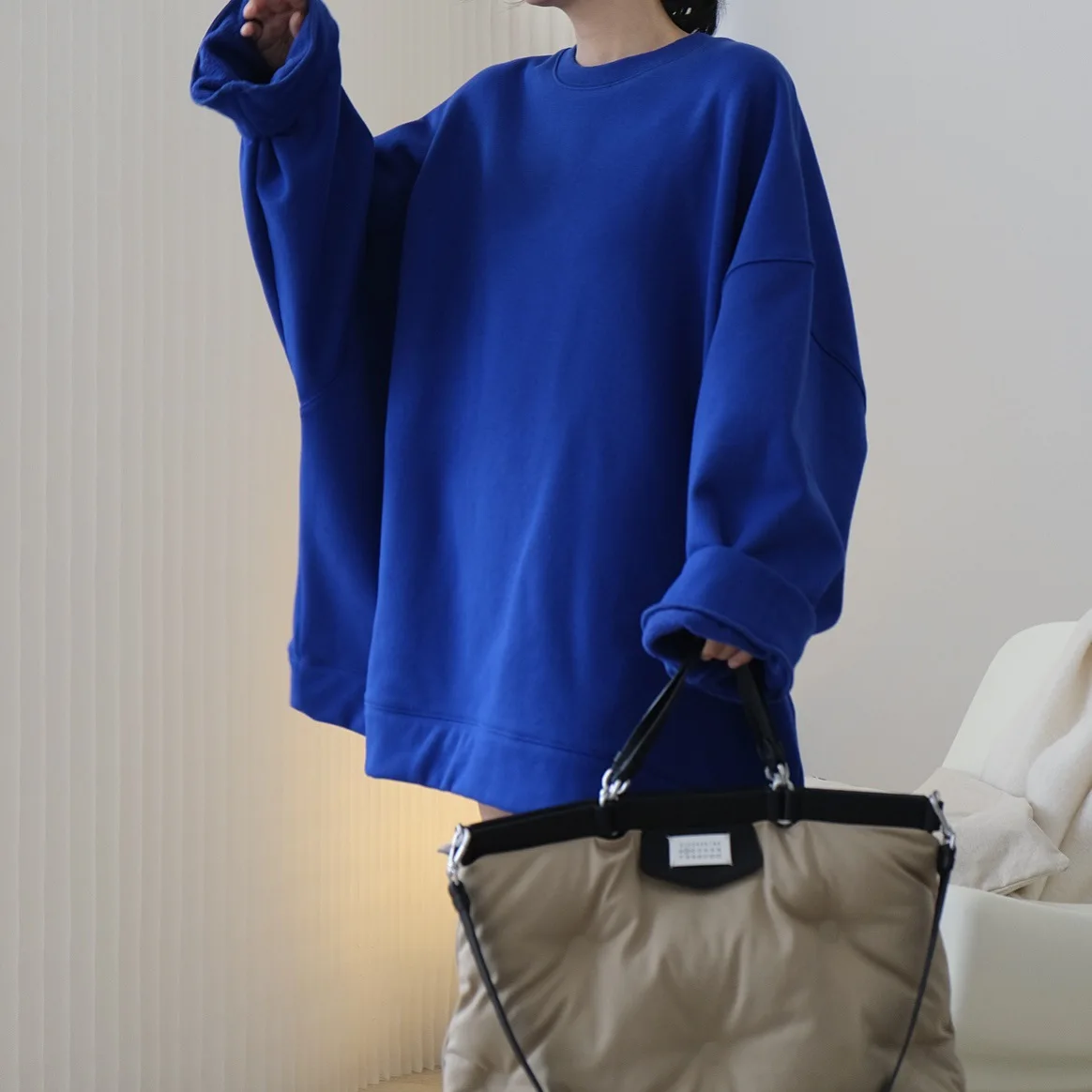 Новый женский объёмный мягкий оверсайз свитшот из мягкого хлопка - купить по