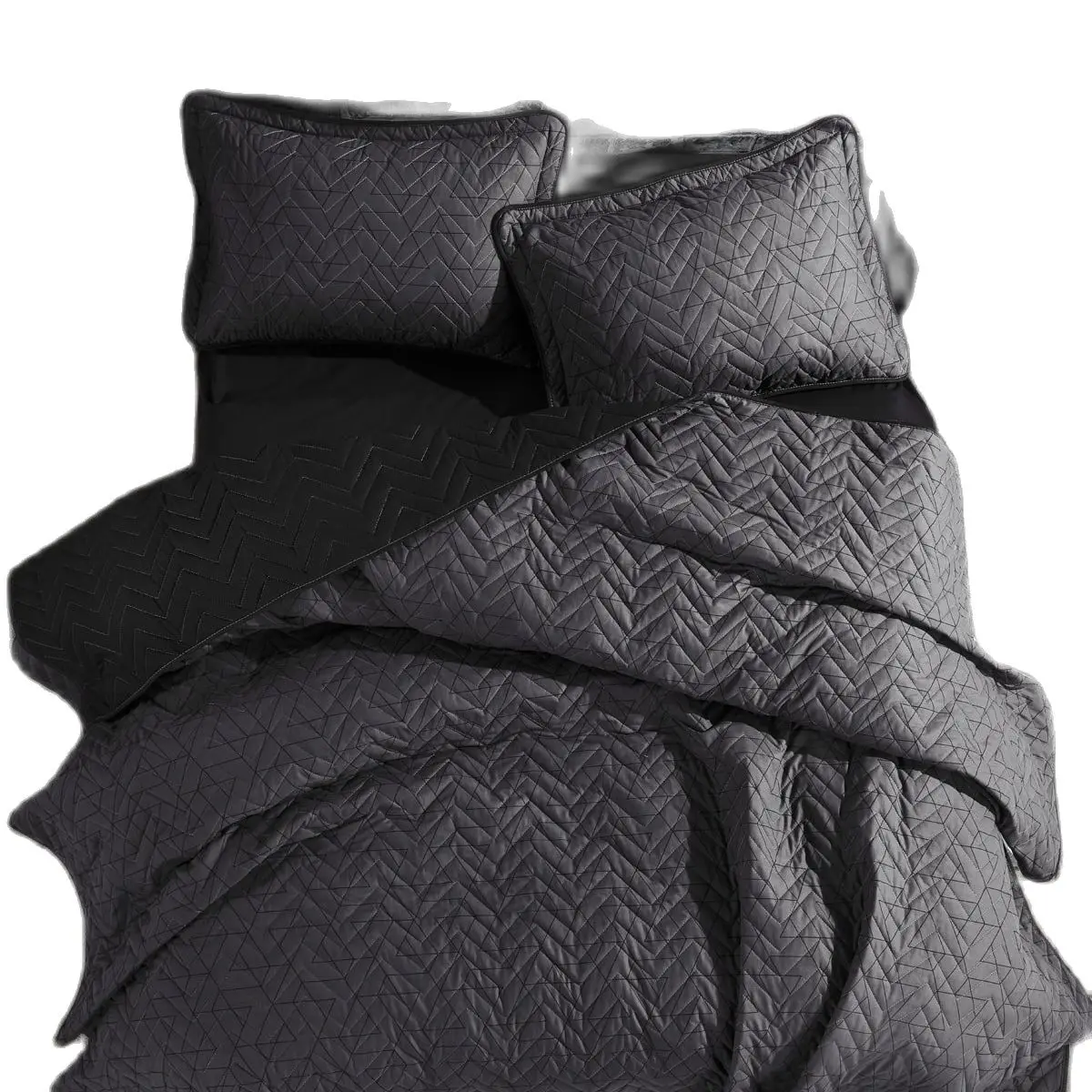 

Комплект постельного белья с черным пододеяльником и наволочкой, в нордическом современном стиле постельное белье постельное бельё евро п...