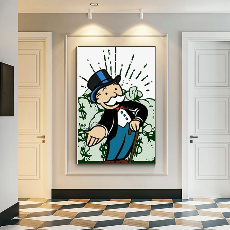 

Alec Graffiti pop art canvas painting street urban money art Wall art pictures for living room Home Decor caudros decoracion005