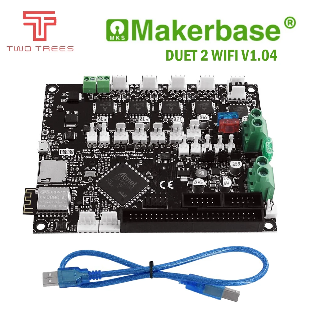 Makerbase клонированный дуэт 2 Wifi V1.04 обновленная 32 бит плата управления Duet2