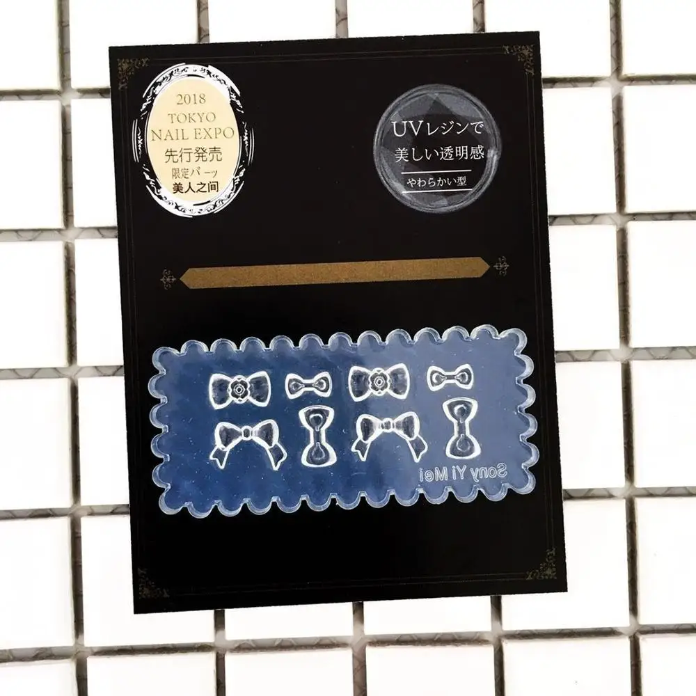 

ANGNYA 1Pcs Cactus 3D Acrylic Mold Nail Art Decorations Nails DIY Design Bowknot Silicone Nail Art Templates Nails Mould