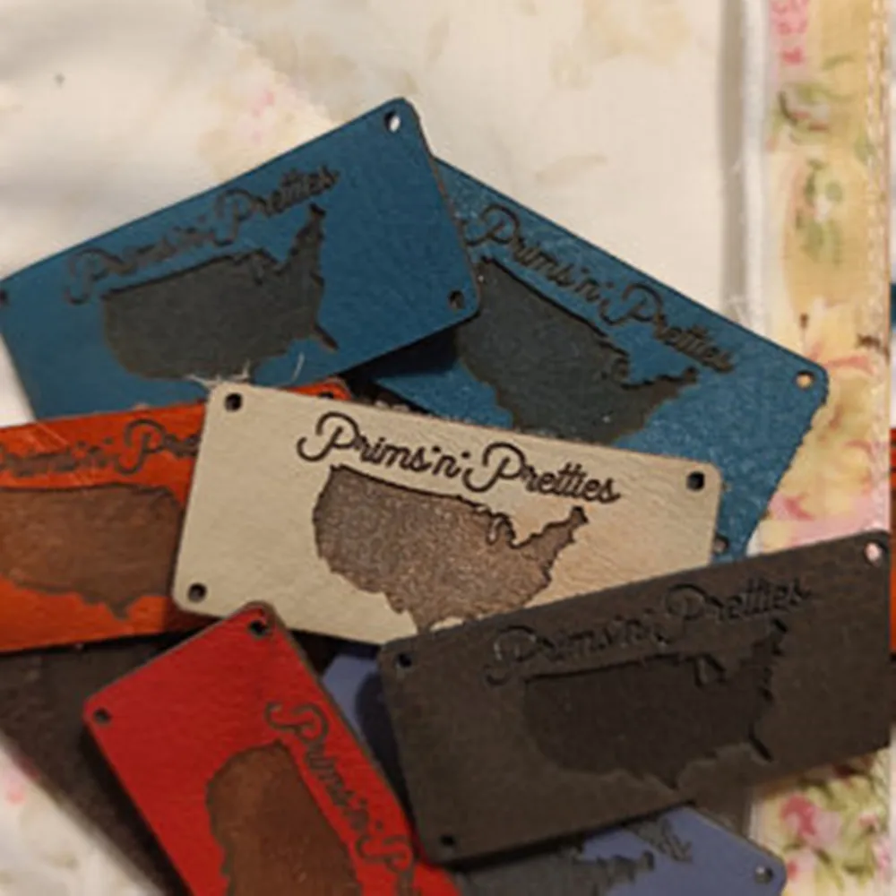 

Personalize Leather Garment Tags， Labels for Handmade Products，Leather labels for knitted and crocheted items