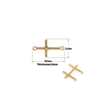 small gold plated connector cross charm for handmade bracelet necklace jewelry accessories religious faith christian charm