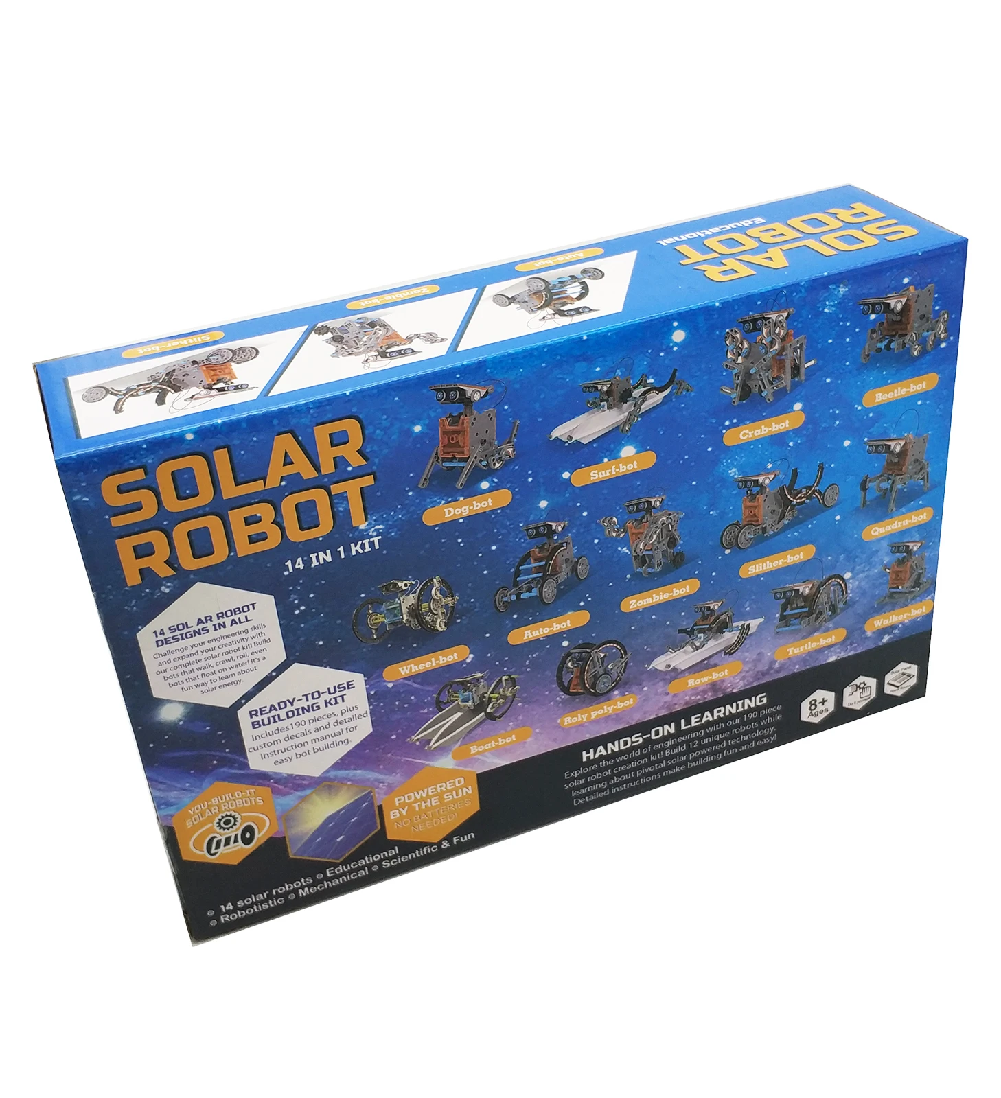 Children's Educational designer robot on a solar battery 14 in1 technician toy for boys 3 in 1 DIY Toys Solar Powered Robot Science Kit Blocks