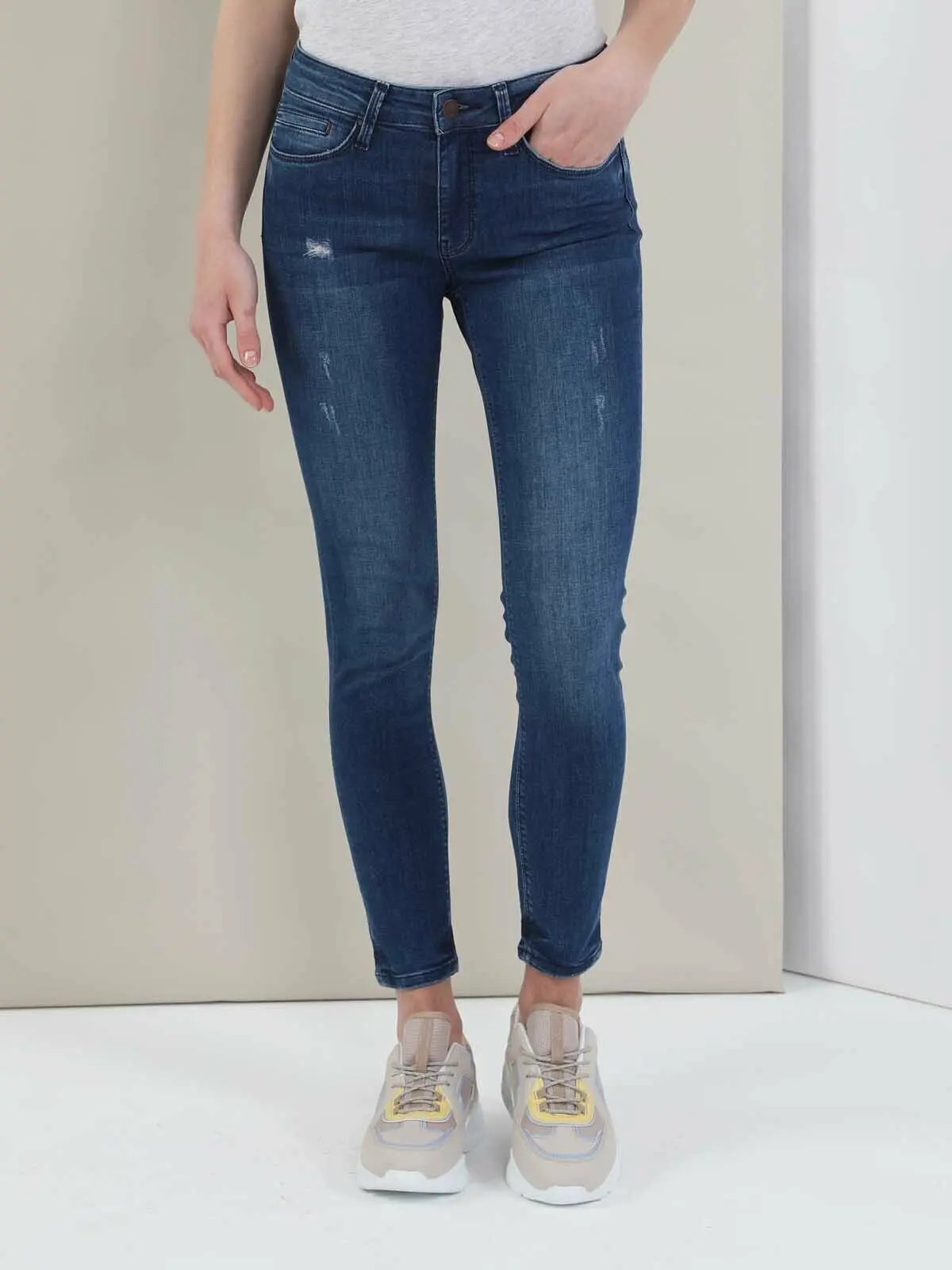 

Colins Woman 759 Lara Super Slim FitSkinny Leg Jean Blue Pants women's trousers women's pants Trousers for women pants women,CL1