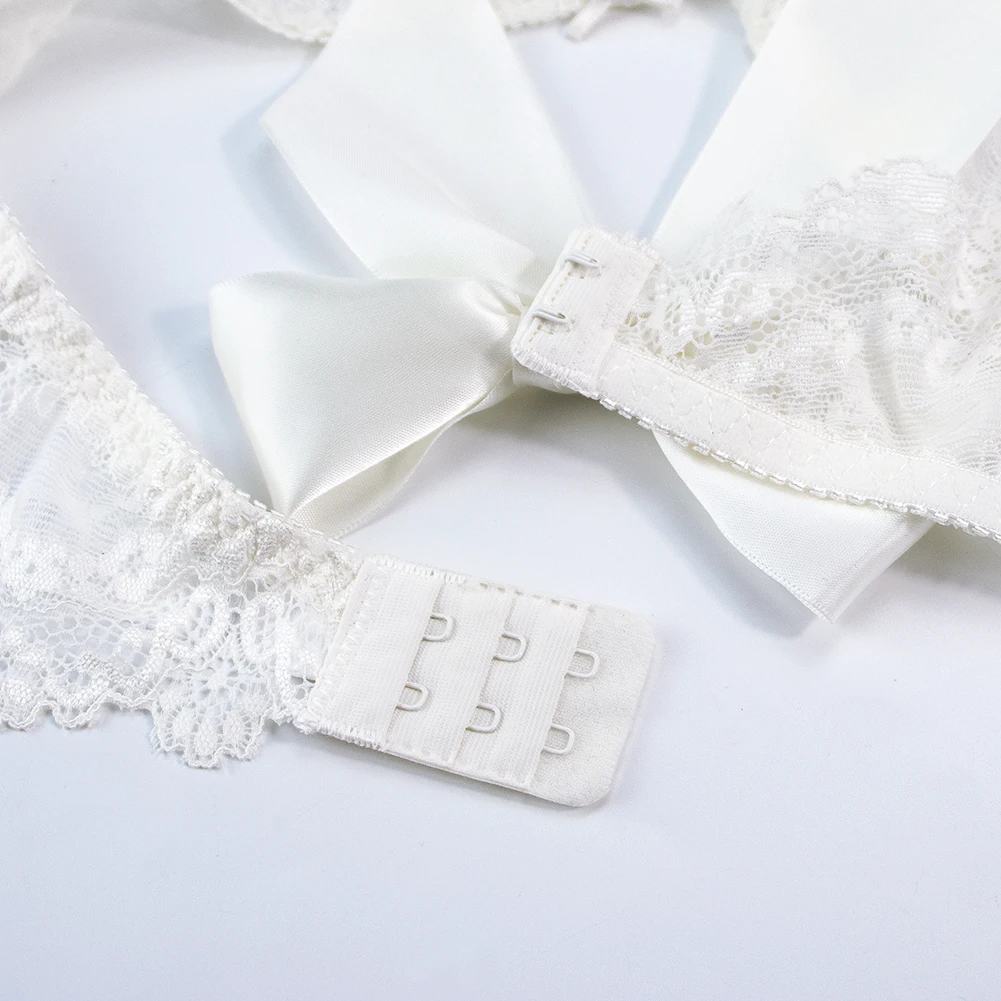 

Varsmiss Sexy Lingerie Fashion High Quality Eyelash Lace Garter Belt Transparent Temptation Adjustable Double Breasted Belt