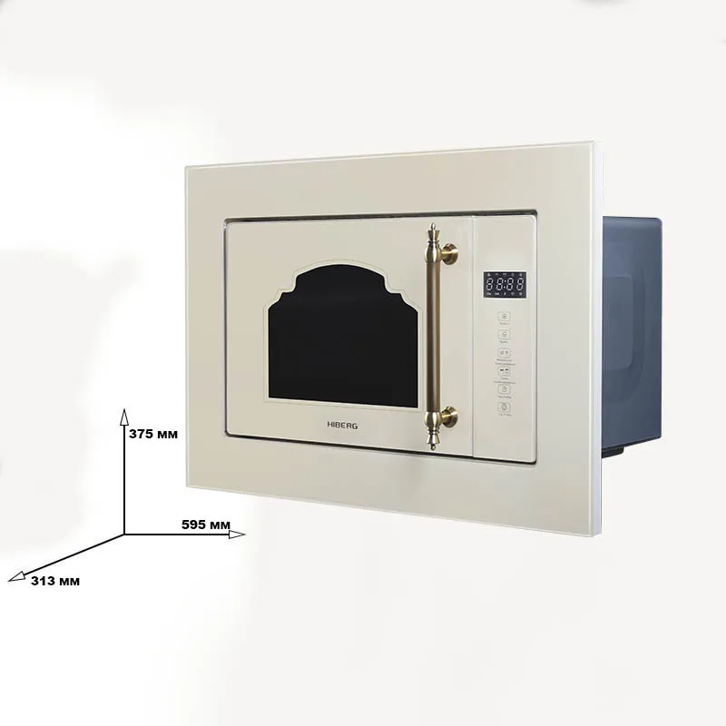 Встраиваемая СВЧ печь HIBERG VM 6502 YR (керамическое дно без поворотного стола 3D волны