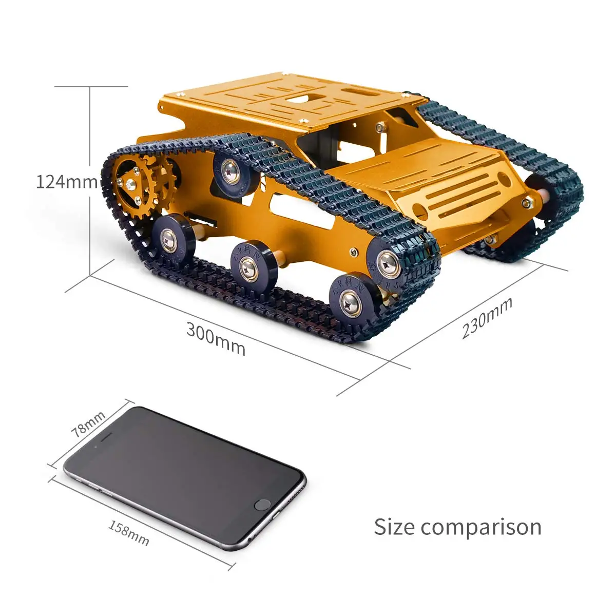 XIAOR GEEK aluminum alloy TANK CHASSIS robot tank platform support for Arduino/Raspberry pi | Demo Board