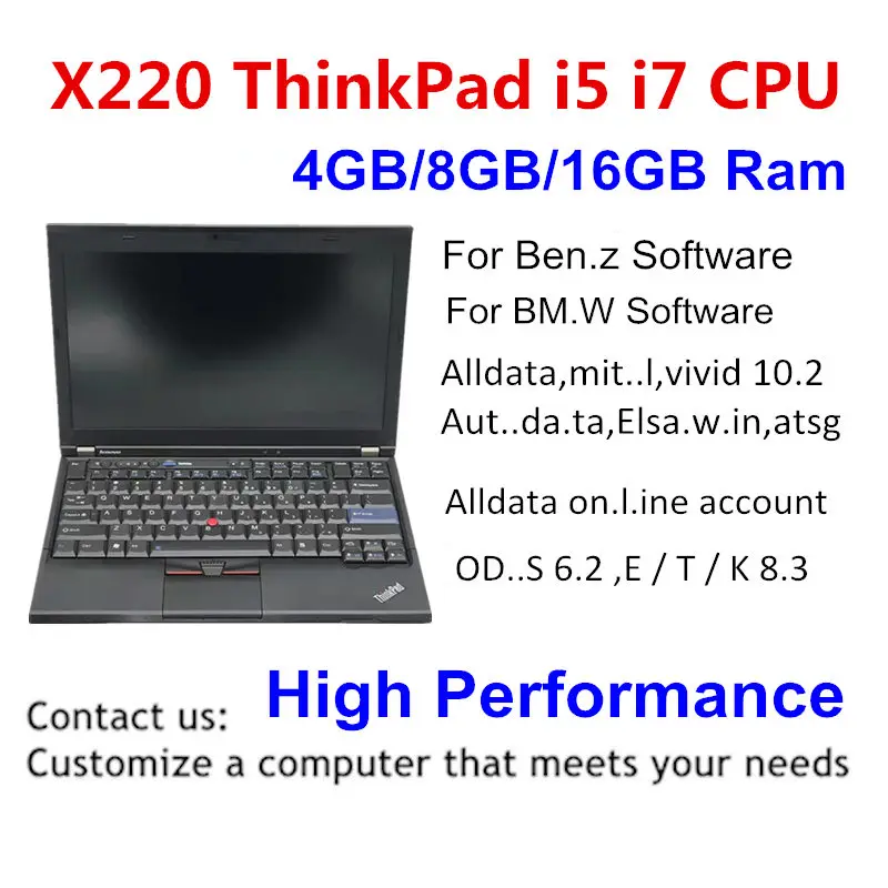 

Used Laptop For Lenovo X220 ThinkPad i7 i5 CPU 4GB/8GB/16GB Ram With SSD 12.5" Camera Win7 Win10 Diagnosis Computer PC Tablet