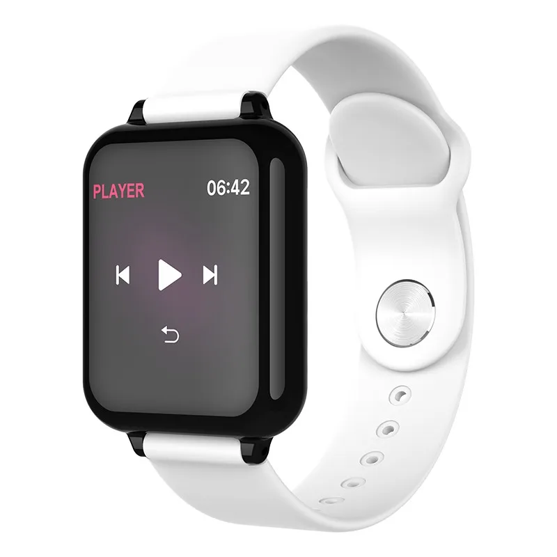 White B57 Смарт-часы с монитором сердечного ритма, часы с Bluetooth 4,0 для IOS Android Phone IP67, водонепроницаемые Смарт-часы для мужчин и женщин - Цвет: White