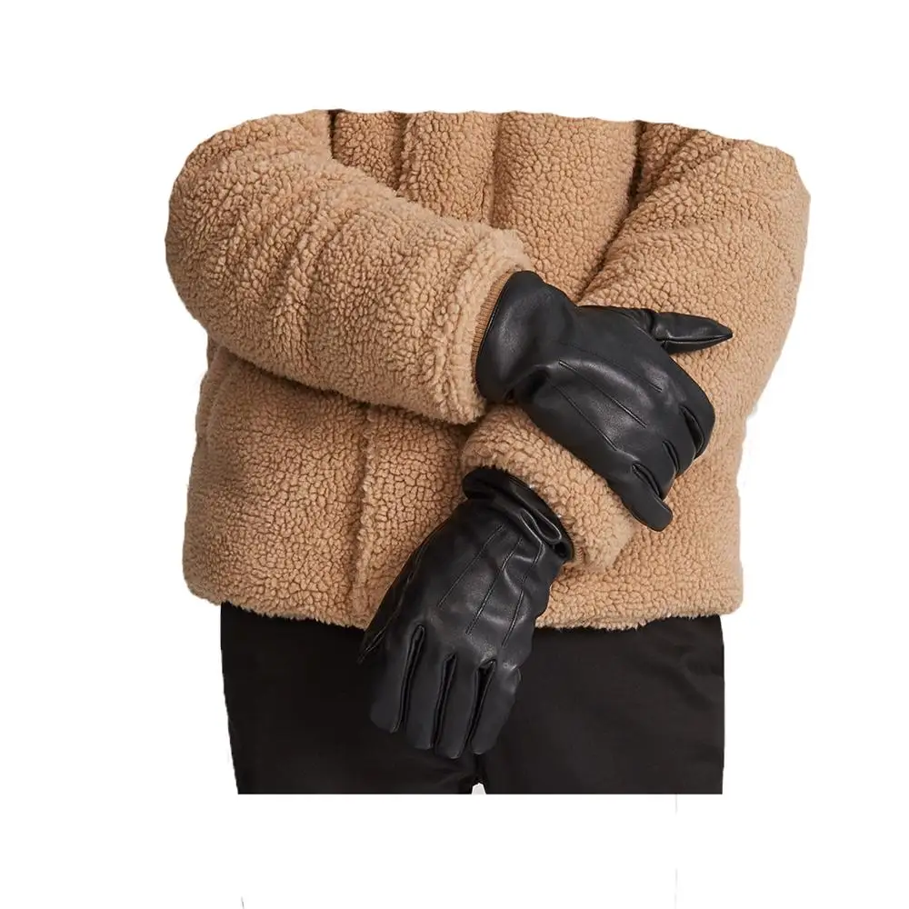 Демисезонные мужские перчатки из натуральной телячьей кожи с гарантией 6 месяцев