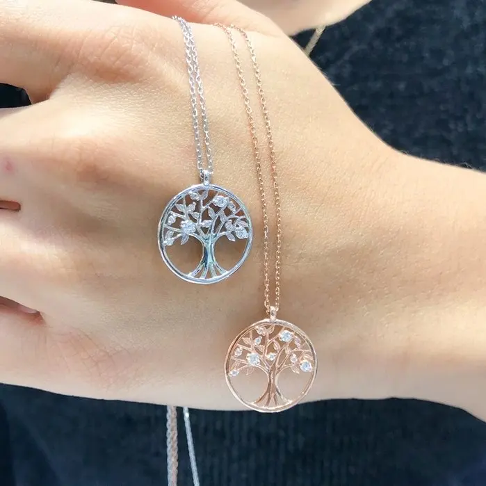Новое Розовое золото Древо жизни серебряное ожерелье | Украшения и аксессуары