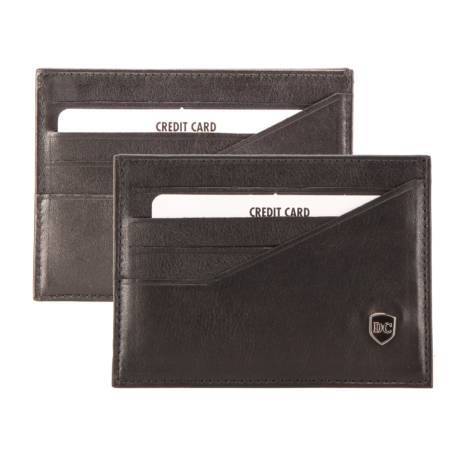 Тонкий компактный кошелек из натуральной кожи с держателем для карт ручной