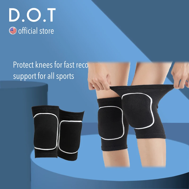 

D.O.T 1PC Sports Knee Pads Compression Knee Protector Support Thickened Sponge Volleyball Yoga Crossift Knee Brace