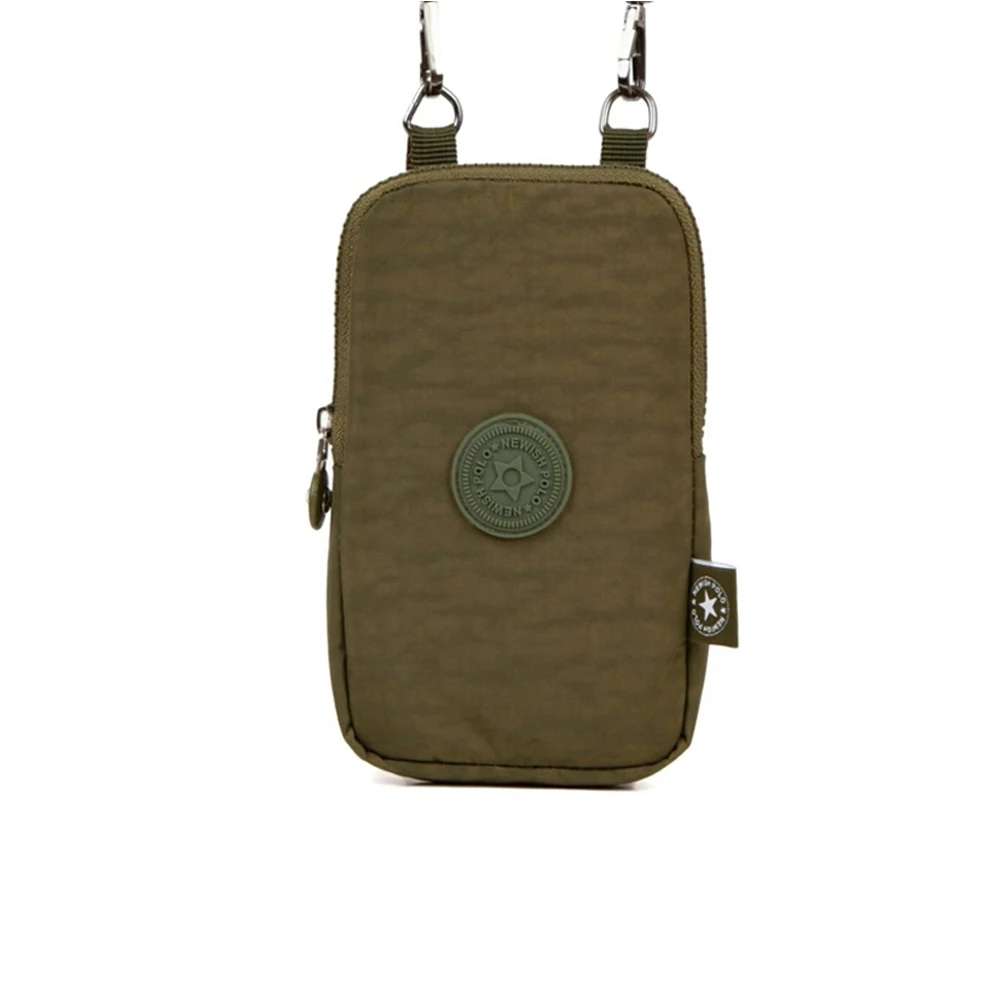 

Av A Dos Women Green Waterproof Crinkle Mini Phone Wallet Neck Strap Cross Shoulder Waist Bag