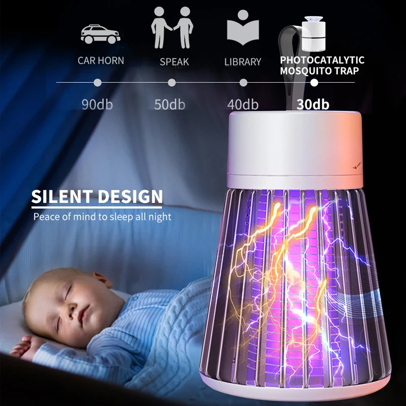 

Antimosquitos Portable Electric Mosquito Killer Lamp USB Insect Killer LED Mosquito Trap Rechargable Bug Zapper Repellent Lamp