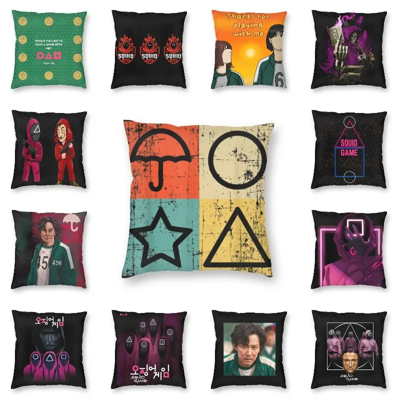 

Fashion Squid Korean Game Throw Pillow Cover Home Decorative Custom TV Series Korean Drama Game Cushion Cover for Living Room