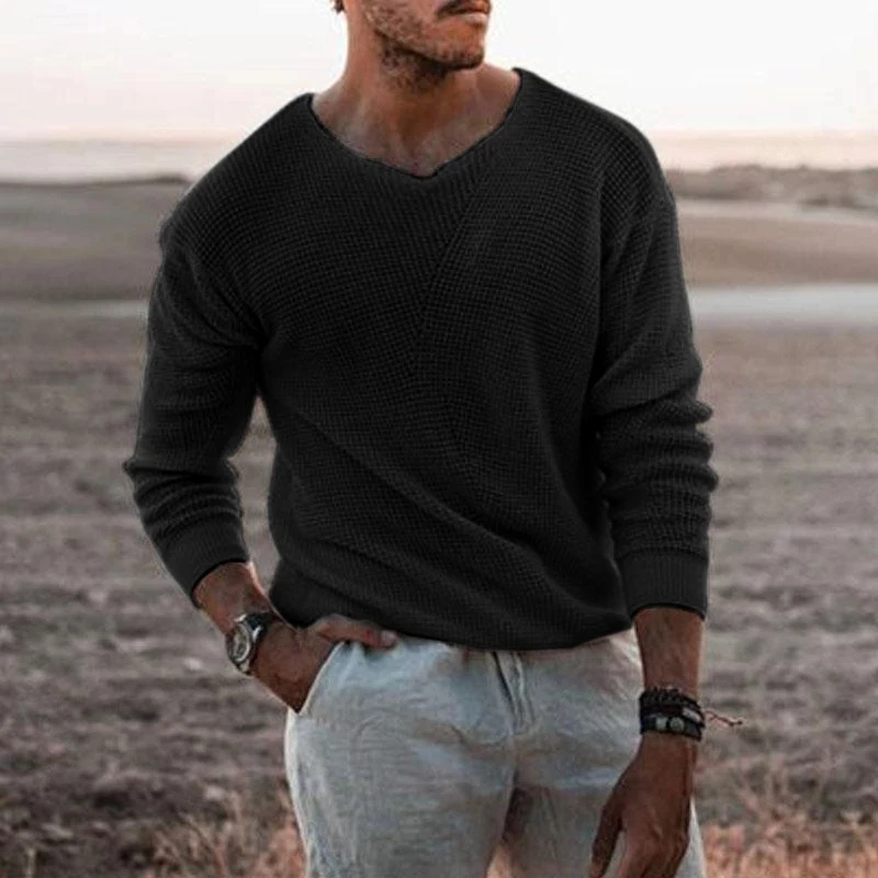 

Fashion Slim Fit Sweaters Mens Streetwear Autumn Winter New Casual Knitted Sweater For Men Long Sleeve O-Neck Solid Jumpers Tops