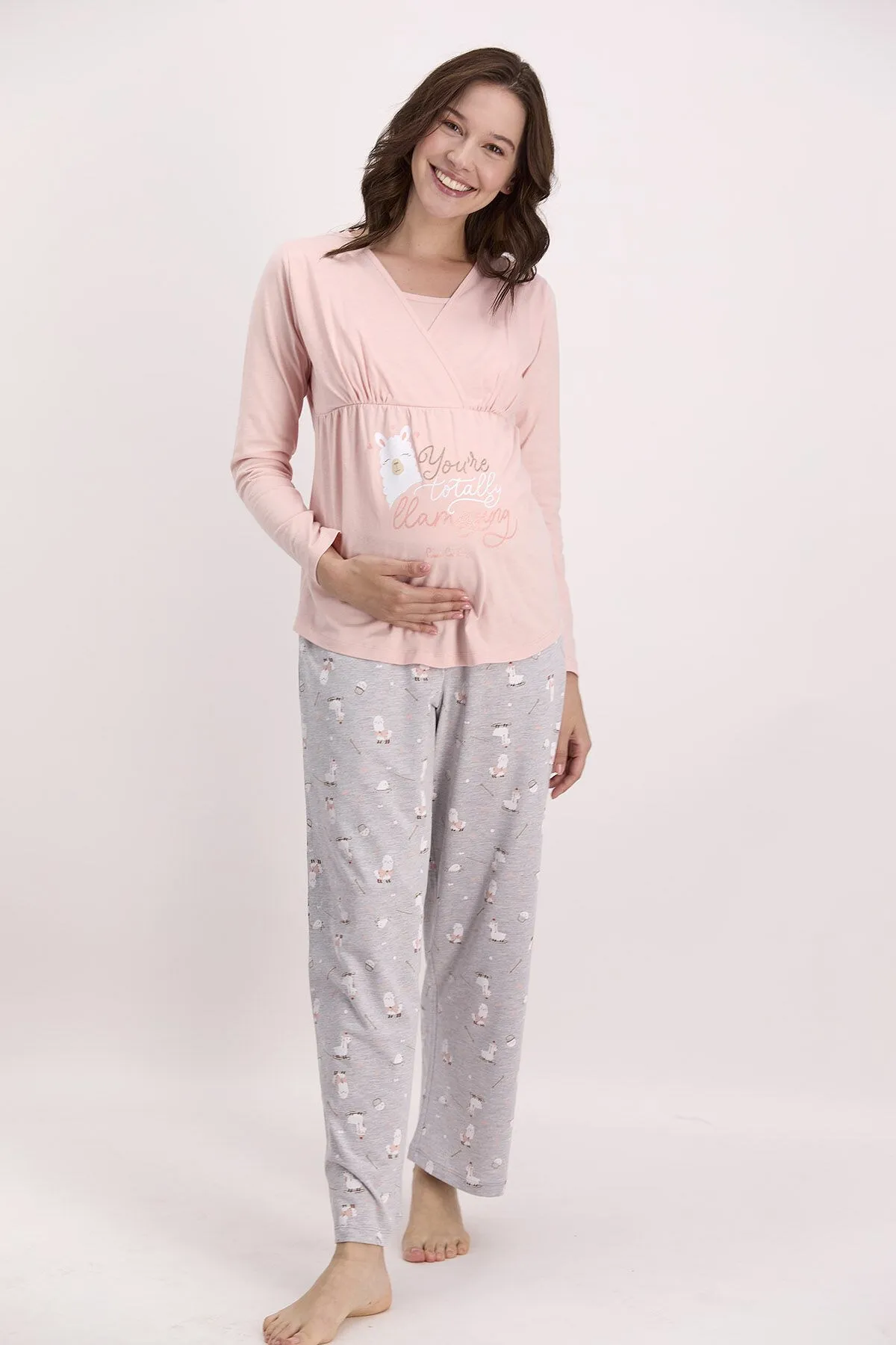 Jaju Baby, You're Totally Powder Women's Maternity Pajamas Set