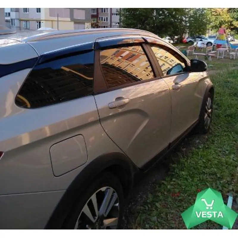 Дефлекторы (ветровики) окон для Lada Vesta SW/SW Cross c хромом | Автомобили и мотоциклы