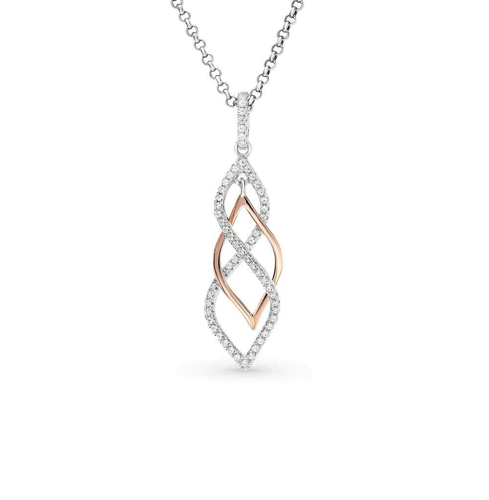 Серебряная подвеска с фианитами SUNLIGHT проба 925| |