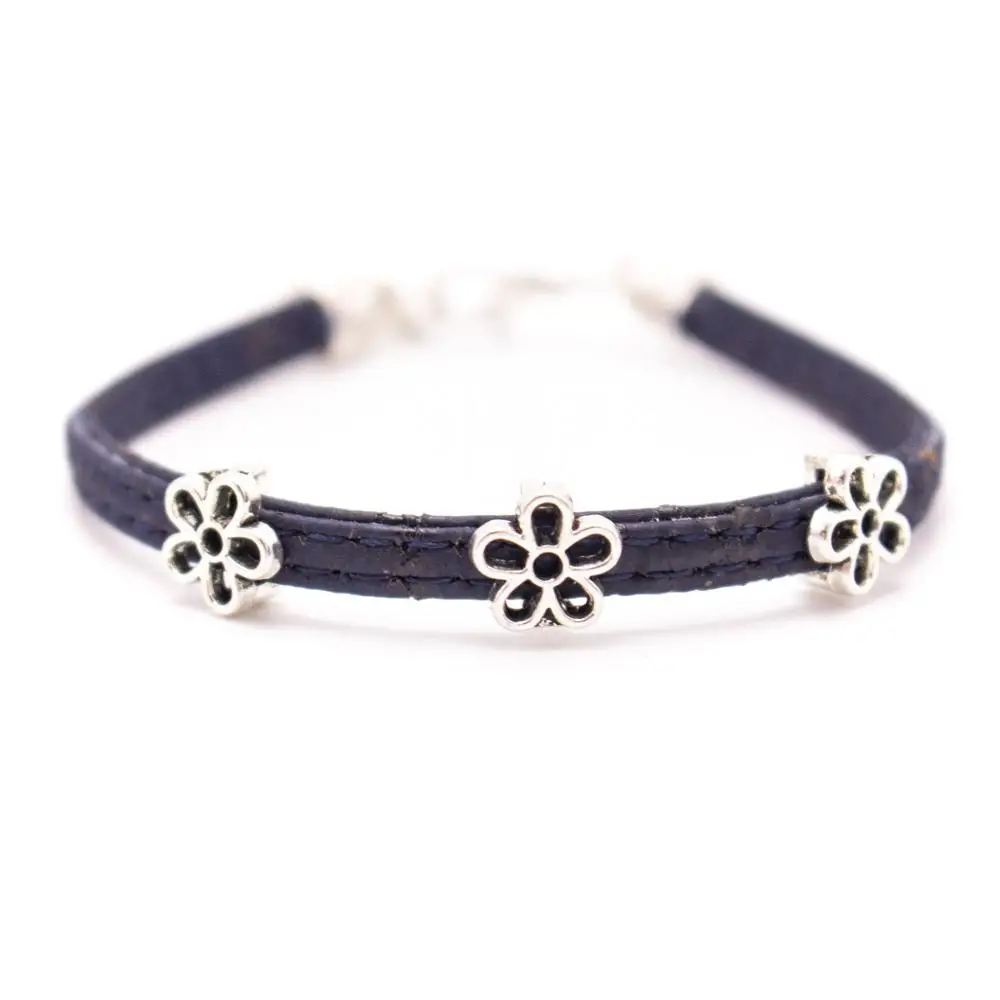 samll three flower cork bracelet women cute handmade jewelry Girlfriend Gift BR-432 | Украшения и аксессуары