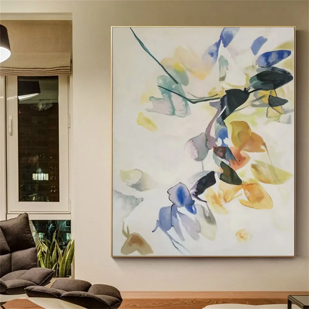 

Large Landscape Wall Poster Art Modern Abstract Canvas Painting White Colorful Prints Art Home Decor Living Room Wall Decoration
