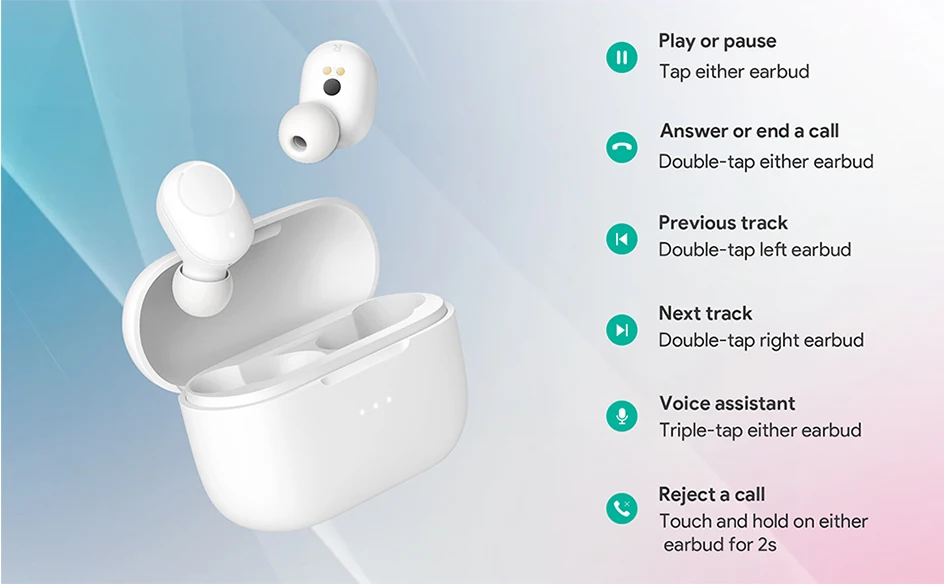 AUKEY Wireless Charging Earbuds Elevation inear Detection EPT31