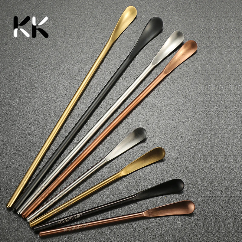 

304 Stainless Steel Cocktail Spoon 13cm/22cm Bar Spoon Bartender Kit Japanese Style Twisted Mixing Stir Spoon Bar Gadgets Tools