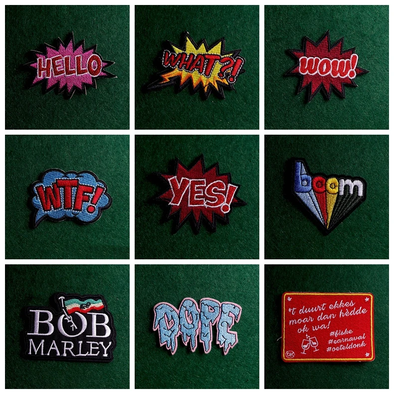 

2pcs Letter Badge Patch Iron On Patches On Clothes Stripe Sewing Diy Stickers On Clothes Patch Iron On Patches On Shirt Applique
