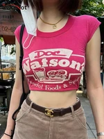instahot y2k cotton letter print crop tops streetwear o neck short sleeve slim summer women harajuku casual basic tees outfit