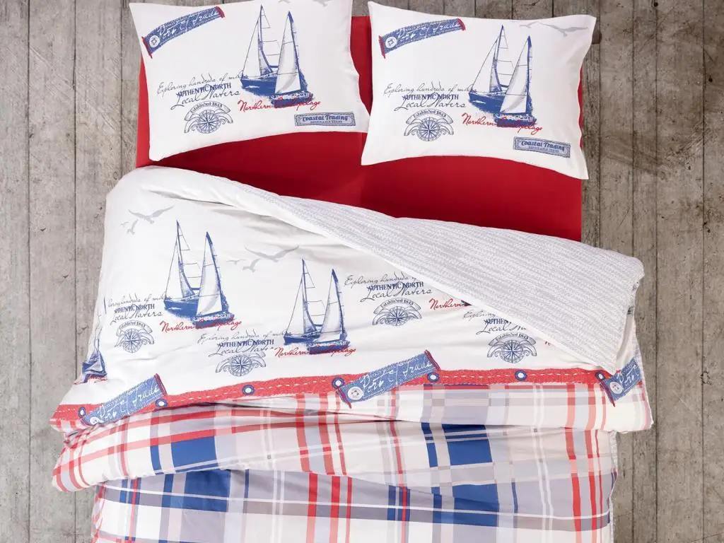 

YOUR WONDERFUL COVER YOUR Cottonbox Maritime Alesta Single Duvet Cover Set Claret Red