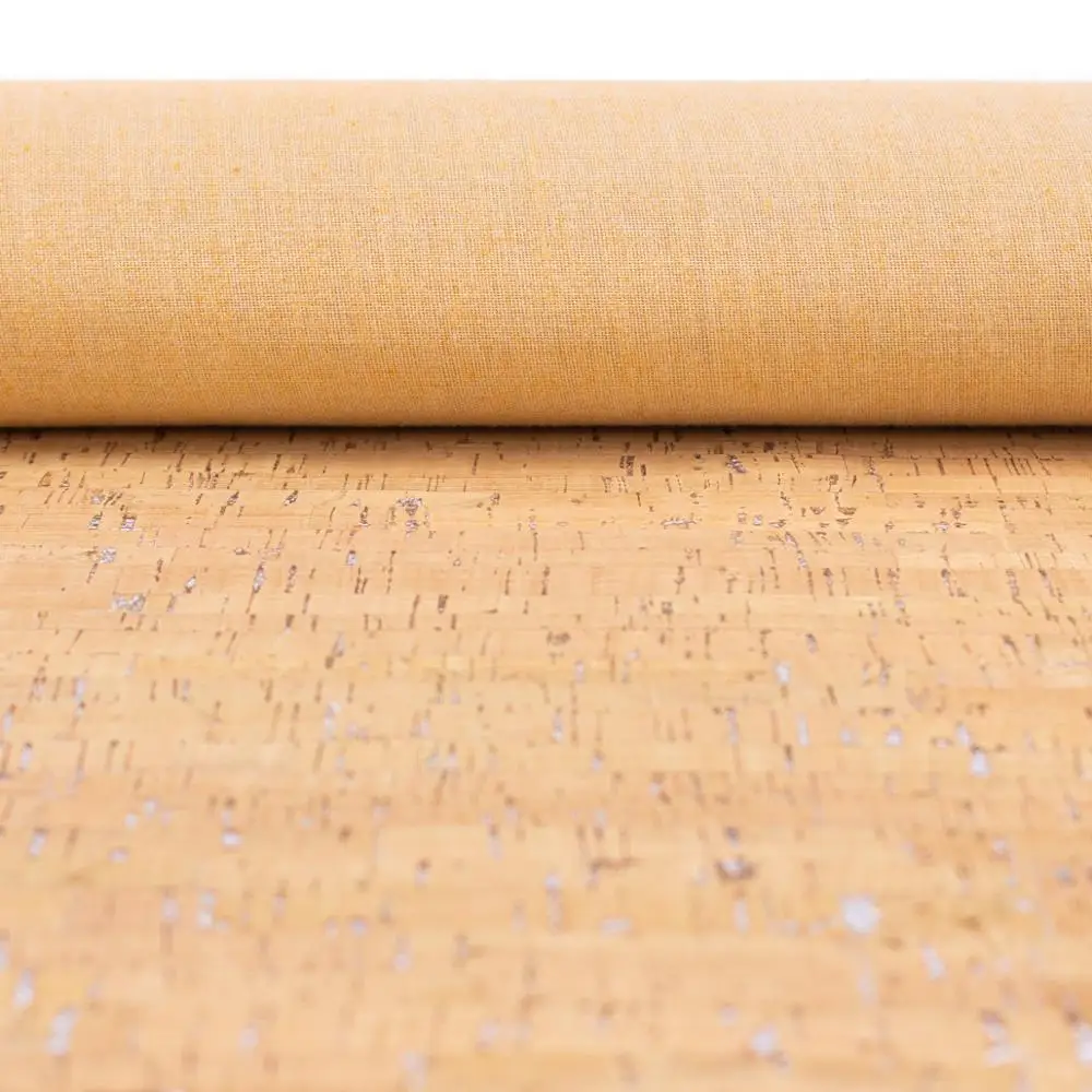 Португальский пробковый материал натуральный с серебряными полосами пробковая