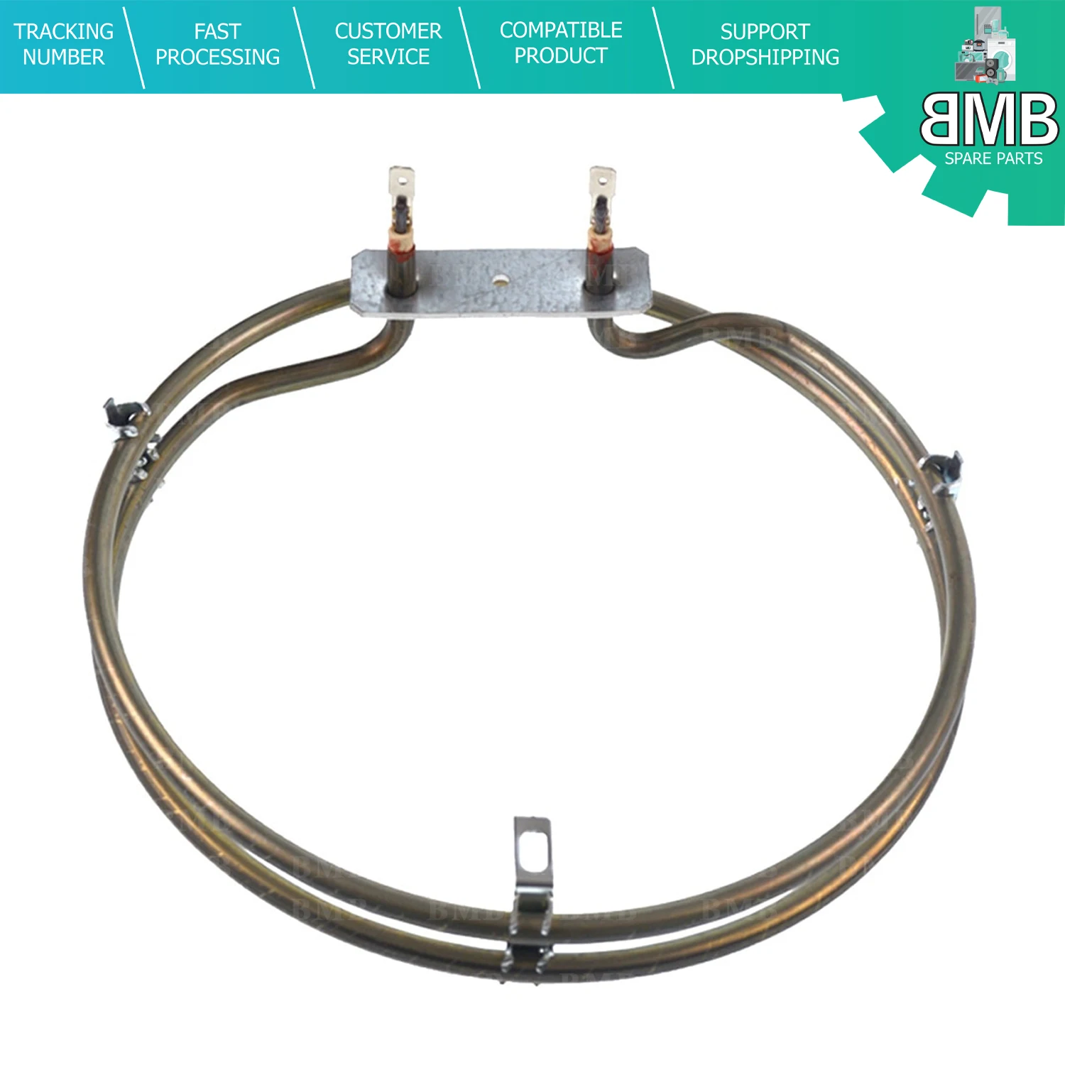 Нагревательный элемент для духового турбовентилятора 2000 Вт-220 В-195 мм подходит