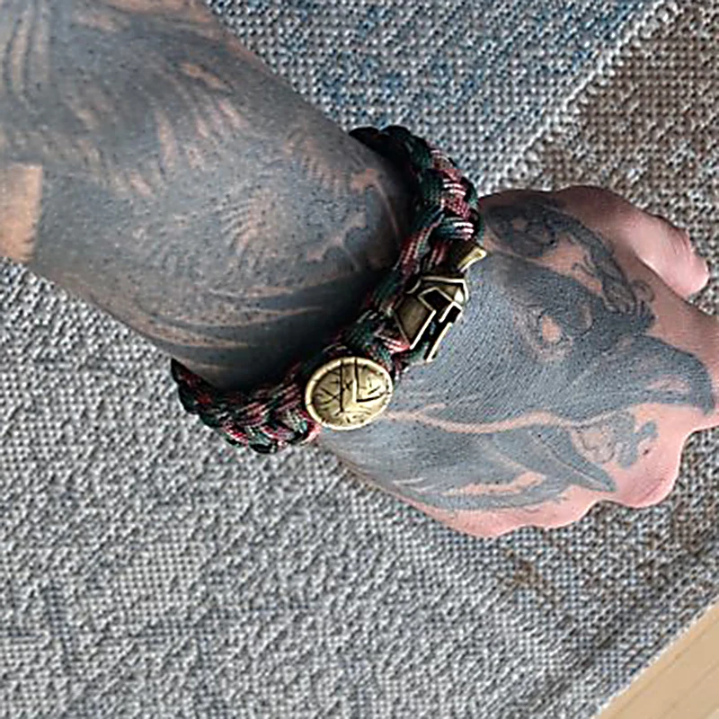 Мужской браслет/Спарта/pulseira masculina/Роскошный Открытый выживания ручной работы веревочные браслеты винтажные мужские браслеты