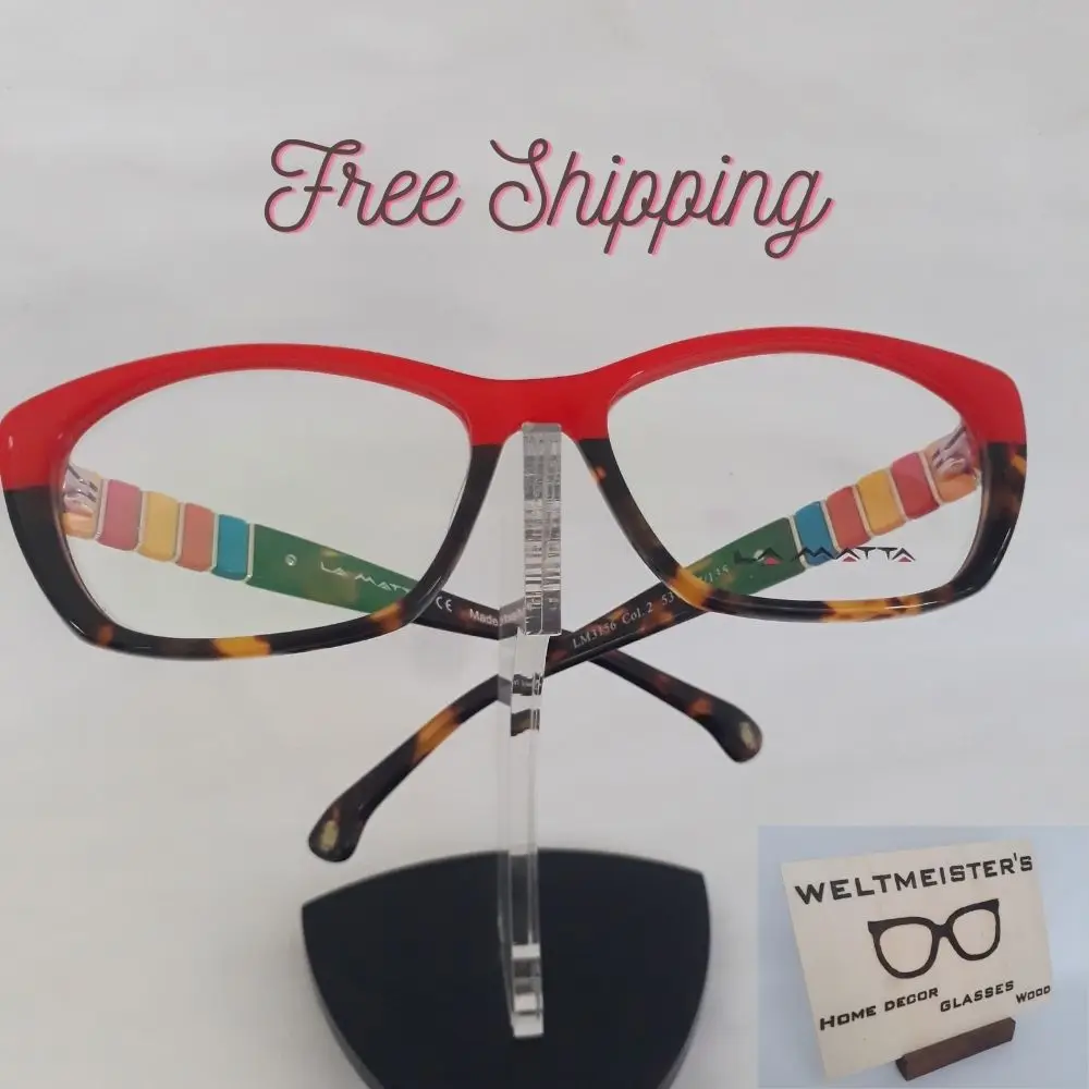 

La Matta Glasses LM3156 Red and Leopard Pattern Amazing Acetate Optical Frame Accessories For Women