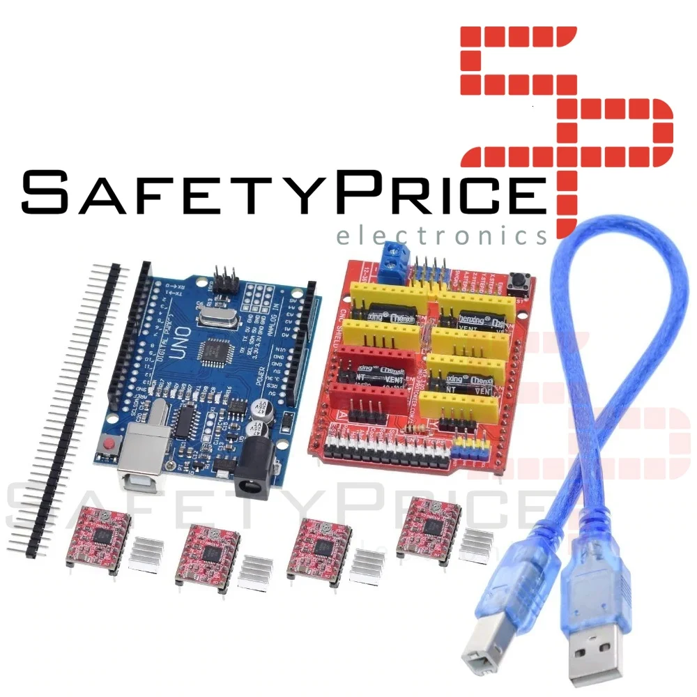 Набор CNC SHIELD V3 + one CH340 4x A4988 Stepstick Arduino шаговый двигатель | Электронные компоненты и