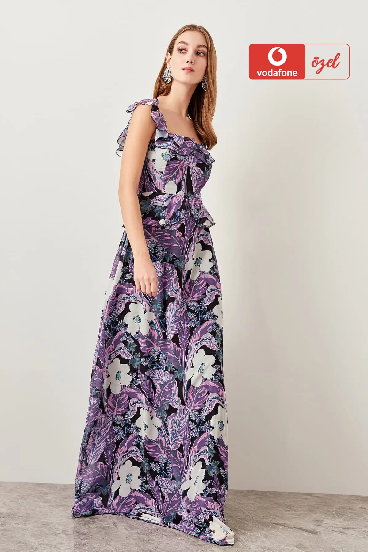 Trendyol/вечернее платье с цветочным узором TPRSS19FZ0144|Вечерние платья| |