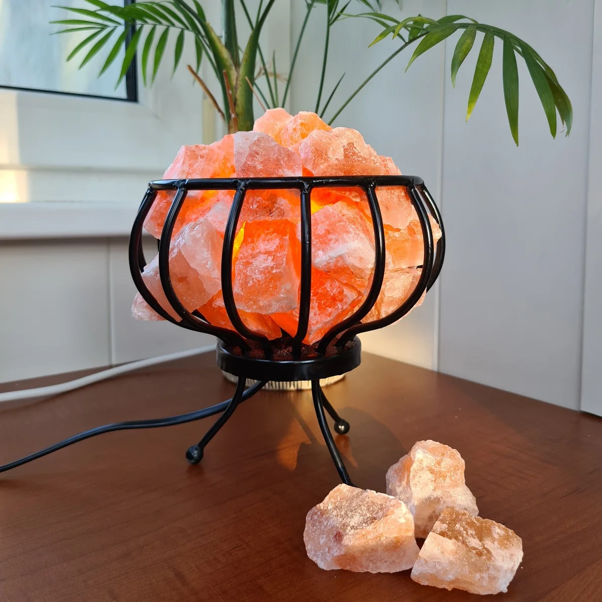 Солевая лампа Соляная Wonder Life &quotКорзина с огнями&quot Ночник в детскую Гималайская