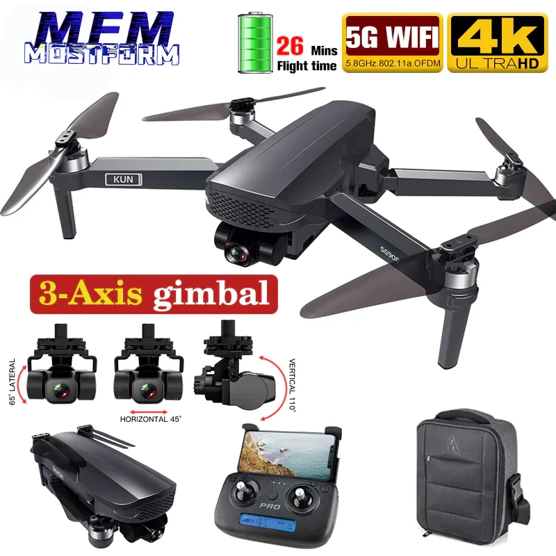 

RC DRON 3-Axis Gimbal Camera Drones 4K GPS Professional 1.2km Long Distance 26mins Brushless Quadcopter 5G FPV Drone