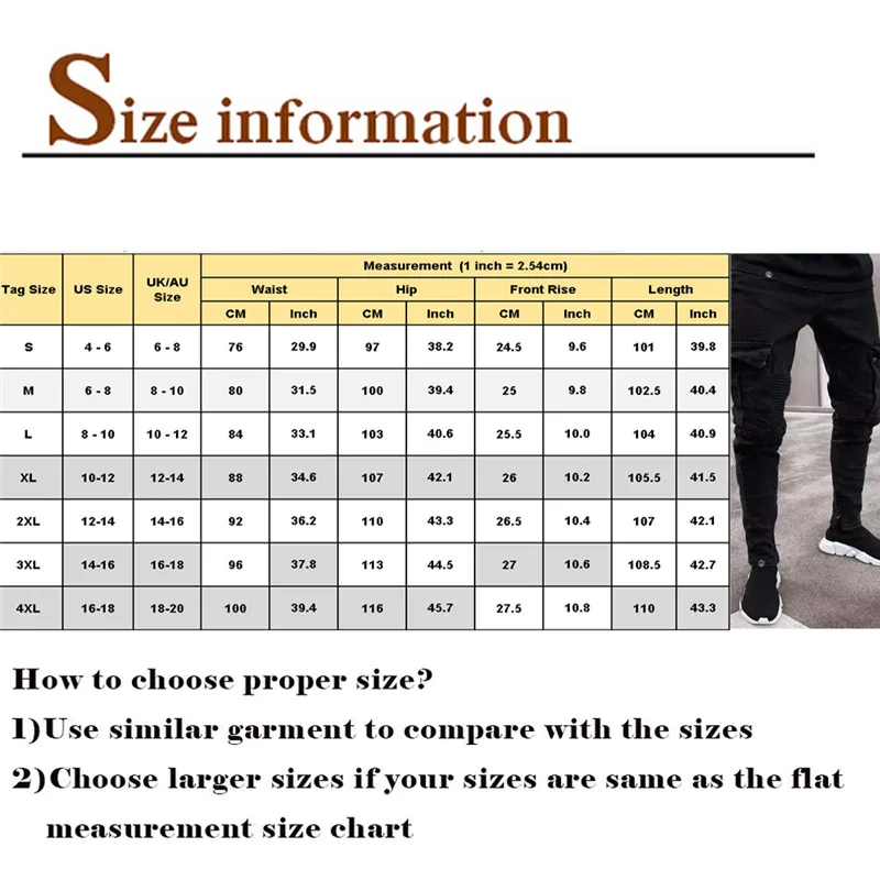 Мужские джинсы в складку черные зауженные брюки-карго из эластичного денима